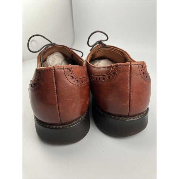 Allen Edmonds Cap Toe Cognac Brown Leather Mens 9.5 BENTON 3458 Oxford Shoes